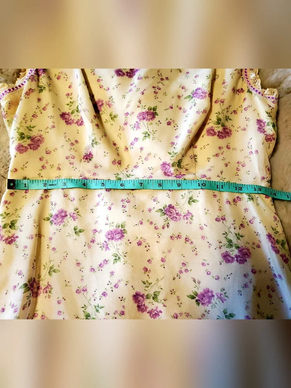 Vintage Floral Prairie Cottagecore Lace Coquette Maxi Dress Sabrina Ann 10